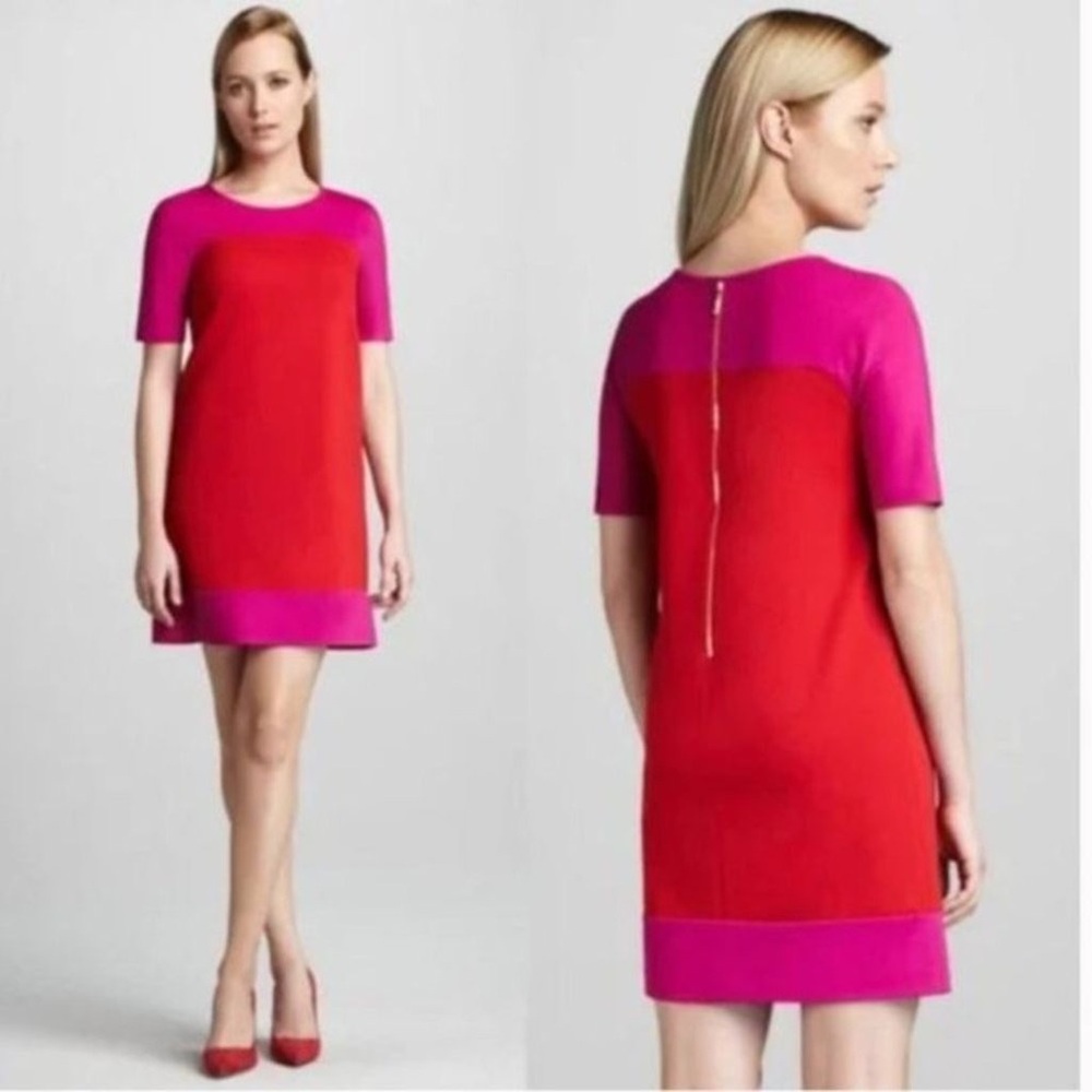 Kate Spade 14 Racquel Pink Red Colorblock Ponte Magenta/Red